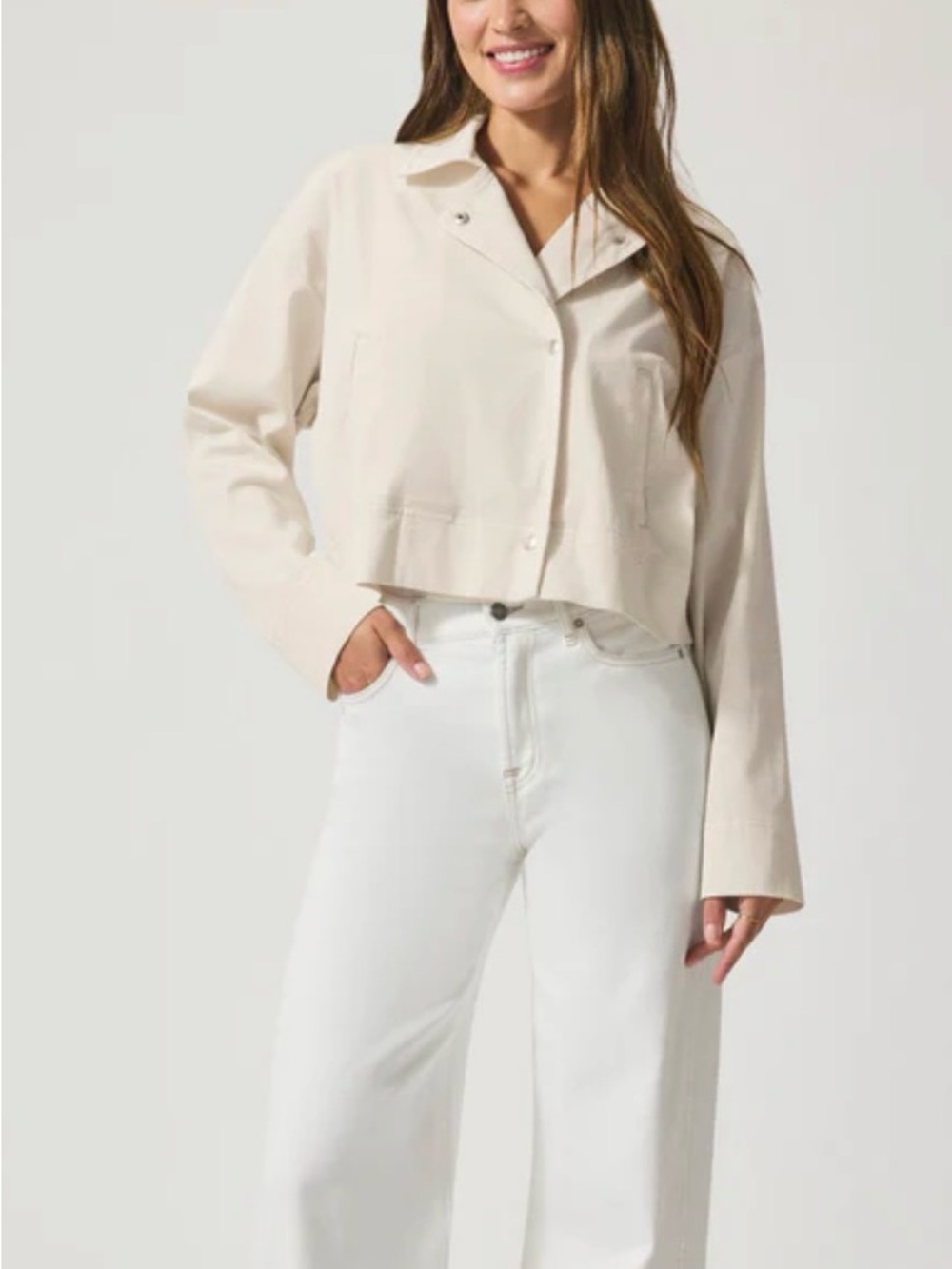 Splendid Cream Cropped Destiny Jacket XS - Picture 2 of 6